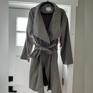 Thick Belt Coat with Pockets
